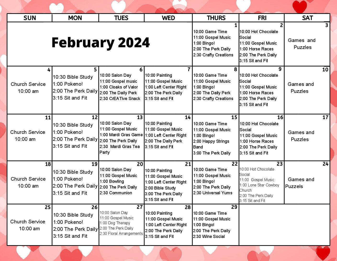 January 2022 Activities